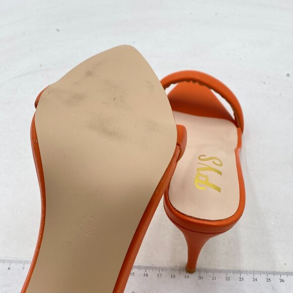 FYS Orange Pointed Open Toe Slip on Stiletto High Heel Slide Sandals Shoes - Picture 6 of 8